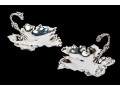 Pair Of Antique Silver Plated Individual Grape Servers, Beautifuly Restored