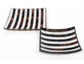 Two Heavy Horn And Pearl Inlaid Square Plates