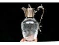 Antique Late 19th Classical Silver Plated Etched Crystal Claret Jug