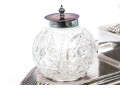 English Silver Plated Egyptian Revival Inkwell With Two Lidded Bottles