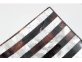 Two Heavy Horn And Pearl Inlaid Square Plates