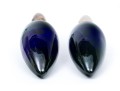 Pair Of Fine Modernist Cobalt Crystal And Silverplate Shakers 