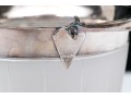 Elegant Silver Plate Mounted Frosted Glass Ice Bucker With Plated Interior Liner