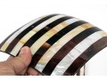 Two Heavy Horn And Pearl Inlaid Square Plates
