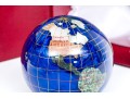 Kalifano Gemstone Inlaid Globe Paperweight Boxed