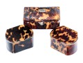 Collection Of Three Tortoise Snuff Boxes