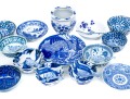Asian Blue And White Serving And Decorating Lot