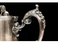 Antique Late 19th Classical Silver Plated Etched Crystal Claret Jug
