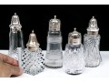 Collection Of Five Large Cut Crystal And Silverplate Shakers