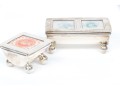 Two Small Sterling Silver Stamp Boxes   1.585 Gross Troy Ozs.