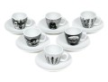 Set Of Six Harvey Nichols Foodmarket Espresso Cups With Saucers