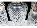 Collection Of Five Large Cut Crystal And Silverplate Shakers 