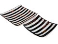 Two Heavy Horn And Pearl Inlaid Square Plates