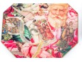 Set Of Five Christmas Theme Decoupage Glass Dishes By Durwin Rice New York