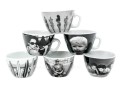 Set Of Six Harvey Nichols Foodmarket Ceramic Coffee Mugs