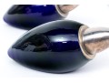 Pair Of Fine Modernist Cobalt Crystal And Silverplate Shakers 