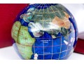 Kalifano Gemstone Inlaid Globe Paperweight Boxed