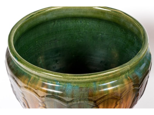 Two McCoy Bellflower Pattern Ceramic Jardinieres