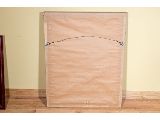 Signed Slinger Pastel On Black Paper, Taino Zemi Cohoba Stand, 1985