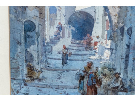 Emmanuel Costa (French, 1833-1921) Gouache On Paper, Urban Archways