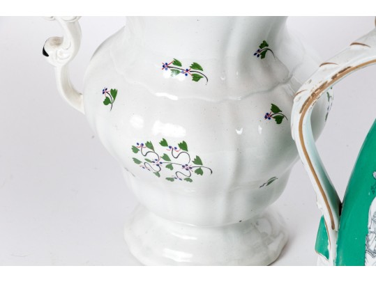 Group Of Four Antique Ceramic Water Pitchers