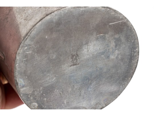 Variety Of Mixed Metal Pitchers And Teak Serving Tray Including A. Pozzi