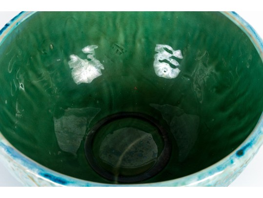 Large Ceramic Fish Motif Centerpiece Bowl