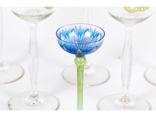 Assembled Collection Of Glass Stemmed Goblets