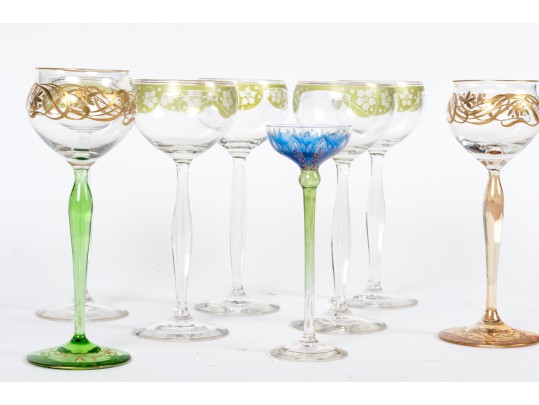 Assembled Collection Of Glass Stemmed Goblets