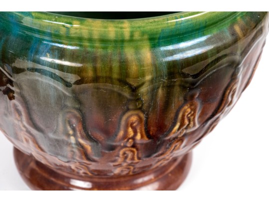 Two McCoy Bellflower Pattern Ceramic Jardinieres