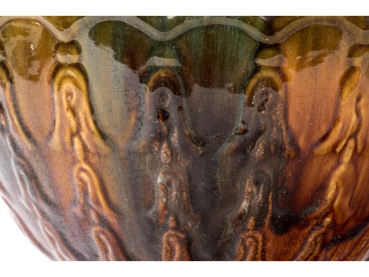 Two McCoy Bellflower Pattern Ceramic Jardinieres