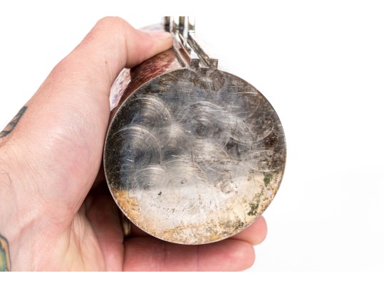 Variety Of Mixed Metal Pitchers And Teak Serving Tray Including A. Pozzi