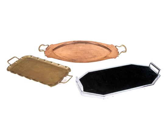 Three Twin-Handled Serving Trays