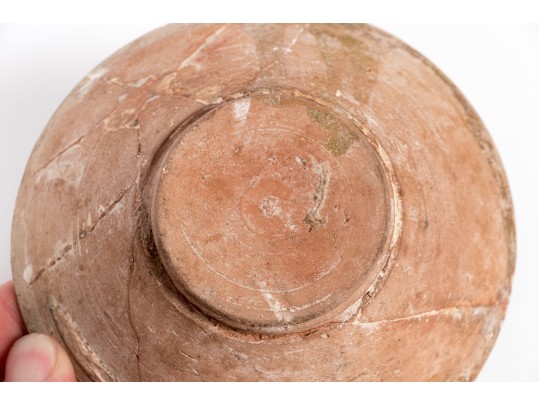 Rustic Trio Of Three Ceramic Bowls And Footed Compote