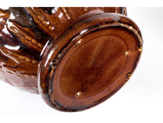 Two McCoy Bellflower Pattern Ceramic Jardinieres