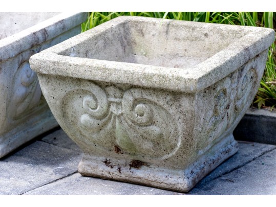 Set Of Three Cast Stone Garden Planters