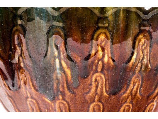 Two McCoy Bellflower Pattern Ceramic Jardinieres