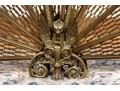 Antique Brass Reticulated Collapsible Peacock Spark Screen