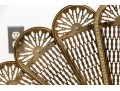 Antique Brass Reticulated Collapsible Peacock Spark Screen
