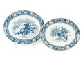 Two Wedgwood Oval Blue And White Serving Platters