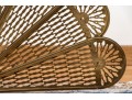 Antique Brass Reticulated Collapsible Peacock Spark Screen