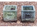 Pair Of Cast Stone Shell Decorated Planters