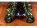 American Ceramic Jardiniere On Pedestal, Art Nouveau Red And Green