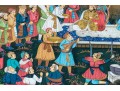 Vibrant Mughal Painting On Thin Fabric, Gathering Before The Emperor