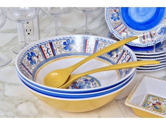 Collection Of La Cadeaux Melamine Outdoor Dining Dinnerware