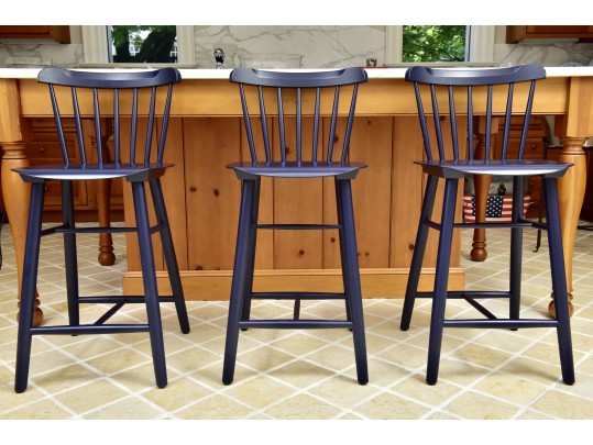 Set Of Three Serena And Lily Tucker Counter Stools By Ton (RETAIL $1,254)