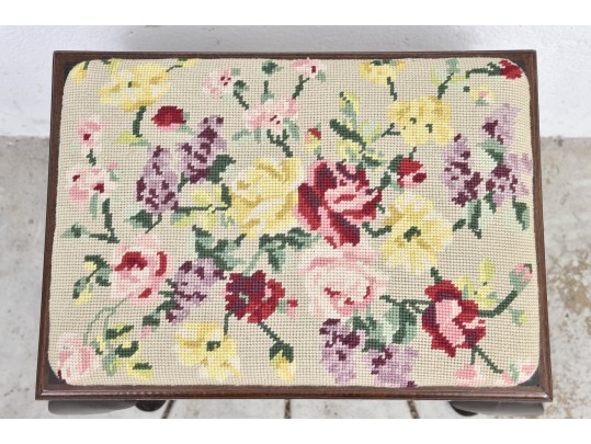 George II Mahogany Needlepoint Stool