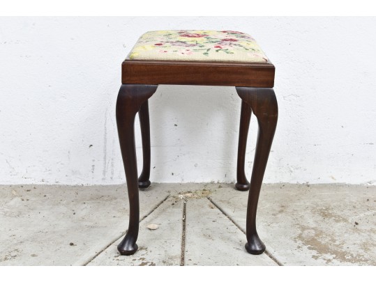 George II Mahogany Needlepoint Stool