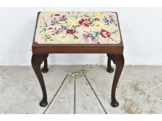 George II Mahogany Needlepoint Stool