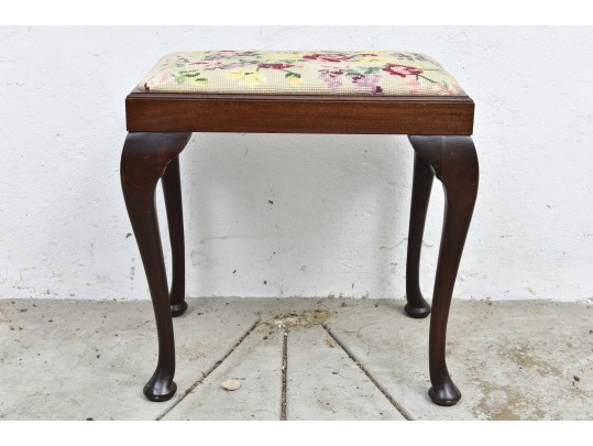 George II Mahogany Needlepoint Stool